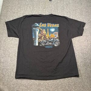 Harley-Davidson Mens 2XL T-Shirt Black Las‎ Vegas Graphic Motorcycle Casual